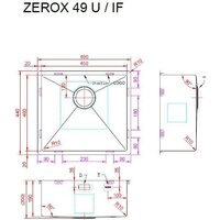 Кухонная мойка ZorG Zerox 49 U / IF Steel - Превью изображения №4 — Интернет-магазин Your Sale