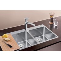 Кухонная мойка Blanco Andano 340/340-IF/A 525248 (с клапаном-автоматом, сатин) - Превью изображения №3 — Интернет-магазин Your Sale