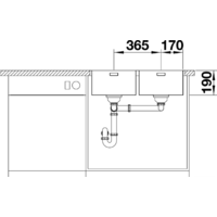 Кухонная мойка Blanco Andano 340/340-IF/A 525248 (с клапаном-автоматом, сатин) - Превью изображения №6 — Интернет-магазин Your Sale