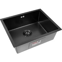 Кухонная мойка ARFEKA ECO AR 550*450 BLACK PVD NANO DECOR VOLCANIC ROCK - Превью изображения №4 — Интернет-магазин Your Sale