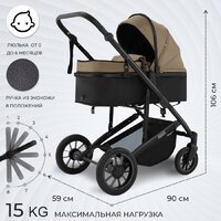 Универсальная коляска Sweet Baby Amare GL 2в1 (бежевый) - Превью изображения №3 — Интернет-магазин Your Sale