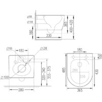 Унитаз подвесной Asten Readle Zentralmodul AR0601-185W - Превью изображения №18 — Интернет-магазин Your Sale