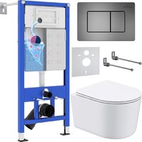 Roxen Simple Compact в комплекте с инсталляцией StounFix Dual Fresh 6 в 1 954681 (кнопка: оружейная сталь)