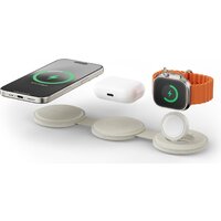 Беспроводное зарядное Satechi OntheGo 3-in-1 Charger ST-QTG31W (бежевый) - Превью изображения №4 — Интернет-магазин Your Sale