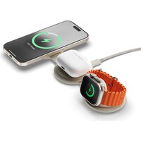 Беспроводное зарядное Satechi OntheGo 3-in-1 Charger ST-QTG31W (бежевый) - Превью изображения №5 — Интернет-магазин Your Sale