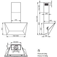 Falmec Prisma Design+ 85 800 м3/ч (черный) Image #4
