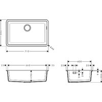 Hansgrohe S51 S510-U660 Zlewozmywak podblatowy 660 43432170 (черный графит) Image #3