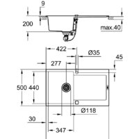 Grohe K500 50-C 86/50 1.0 31644AP0 (черный гранит) Image #2