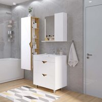 Doratiz Шкаф-пенал Фьорд 40 L 2712.303 (дуб бунратти/белый,с подвесной) Image #6