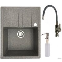 БелЭворс Vega R + смеситель W74004-9 + дозатор L405-1 (серый/сатин) Image #1