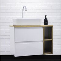 Домино Тумба под умывальник Joy 46 Frost 70 подвесная с двумя ящиками В2 Image #7