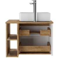 Домино Тумба под умывальник Joy 46 Frost 70 подвесная с двумя ящиками В2 Image #4