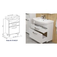 Volna Тумба Onda 60.2Y напольная с умывальником Балтика Image #10