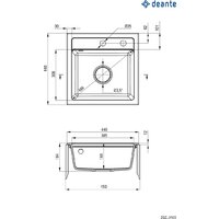 Кухонная мойка Deante ZQZ_T103 - Превью изображения №2 — Интернет-магазин Your Sale