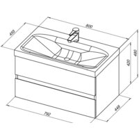 Aquanet Тумба под умывальник Беркли 80 254290 Image #3
