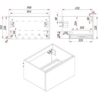 ЗОВ Тумба под умывальник Кито-2 100 2K100LW0MRMC (белый/тростник) Image #8
