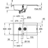 Grohe K500 60-C 100/50 1.5 31646AP0 (черный гранит) Image #2