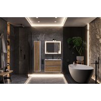 ЗОВ Шкаф-пенал для ванной Парма 150 PP150LWP0MHMC1A (белый/галифакс) Image #3