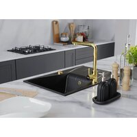 Кухонная мойка Kernau KGSO 6078 1B1D Deep Black + Gold Metallic - Превью изображения №2 — Интернет-магазин Your Sale