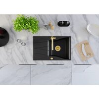 Кухонная мойка Kernau KGSO 6078 1B1D Deep Black + Gold Metallic - Превью изображения №4 — Интернет-магазин Your Sale