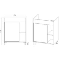 Viant Тумба под умывальник Бостон Como 70 VBOS70COG-T1ST Image #2