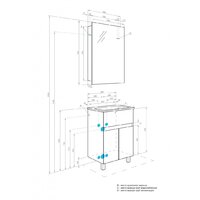 Акватон Тумба с умывальником Форест 60 1A2782K0FR9C0 (дуб рошелье/сумеречный голубой) Image #14