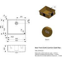 Кухонная мойка Reginox New York 50x40 (L) OKG Comfort Gold Flax R35160 - Превью изображения №6 — Интернет-магазин Your Sale