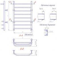 Полотенцесушитель Gloss & Reiter Line Л.50x80.С1(25).Л7 (1