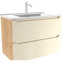 ЗОВ Тумба с умывальником Дион 60 D60LHO0M1015GKV5-OL60 (бежевый глянец/дуб) Image #1