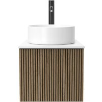 ЗОВ Тумба под умывальник Кито 40 K40LW0MRMC-LDSPWС1 (белый/тростник) Image #2