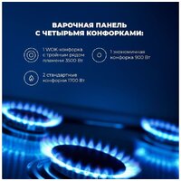 Варочная панель DeLonghi GRAZIA 6GW BB - Превью изображения №4 — Интернет-магазин Your Sale