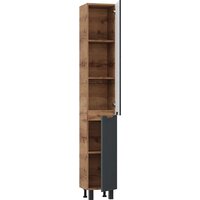 Onika Шкаф-пенал для ванной Айленд 30 403084 (графит/дуб крафт золотой) Image #4