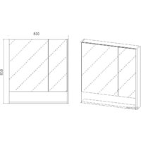 Viant Шкаф с зеркалом Мальта 80 VMAL80BEL-ZSH Image #3