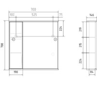 Volna Шкаф с зеркалом Lake 70 L (белый) Image #8