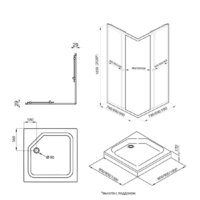 Triton Вента Блэк А1 90х90 без поддона (прозрачное стекло) Image #2