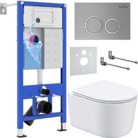 Roxen Simple Compact в комплекте с инсталляцией StounFix Dual Fresh 6 в 1 915792 (кнопка: хром матовый)