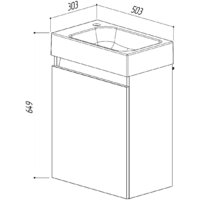 Belux Тумба с умывальником Темпо НП50 (31, бетон чикаго/светло-серый) Image #5
