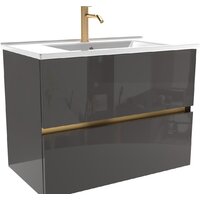 ЗОВ Тумба под умывальник Лира 100 L100MWFMLGVG (графель глянец) Image #1