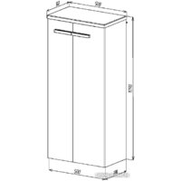 Viant Шкаф-полупенал Мюнхен VMUN50BEL-PENP (белый) Image #5