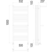 TERMINUS Аврора П20 500x1000 с 2 полками нп (хром) Image #2