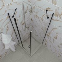 Triton Йота Блэк А1 90х90 без поддона (прозрачное стекло) Image #5