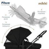 Универсальная коляска Pituso Mikki G16 (2 в 1, черный) - Превью изображения №11 — Интернет-магазин Your Sale