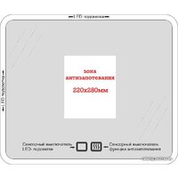 Пекам Зеркало LED Marta1-100х80spcl (сенсор прикосн./подогрев/часы) Image #5