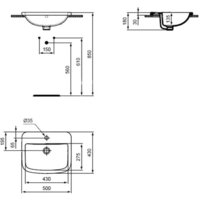 Умывальник Ideal Standard Tempo 50x43 [T059201] - Превью изображения №4 — Интернет-магазин Your Sale
