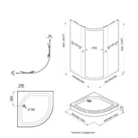 Triton Альфа Блэк 90х90 (прозрачное стекло) Image #2