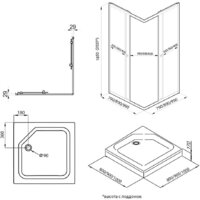 Triton Вента Блэк А1 100х80 без поддона (прозрачное стекло) Image #2