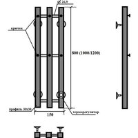 Granula Квадро Вертикаль 15х150 (терморегулятор с таймером, черный) Image #4