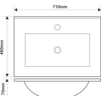ЗОВ Тумба с умывальником Дион 70 D70LWP0M9003MKV5-OL70 (белый матовый) Image #6