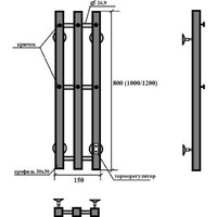 Granula Квадро Вертикаль 15х120 (терморегулятор с таймером, черный) Image #4