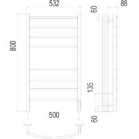 TERMINUS Классик П8 500x800 КС 9003 бп электро (белый) Image #3